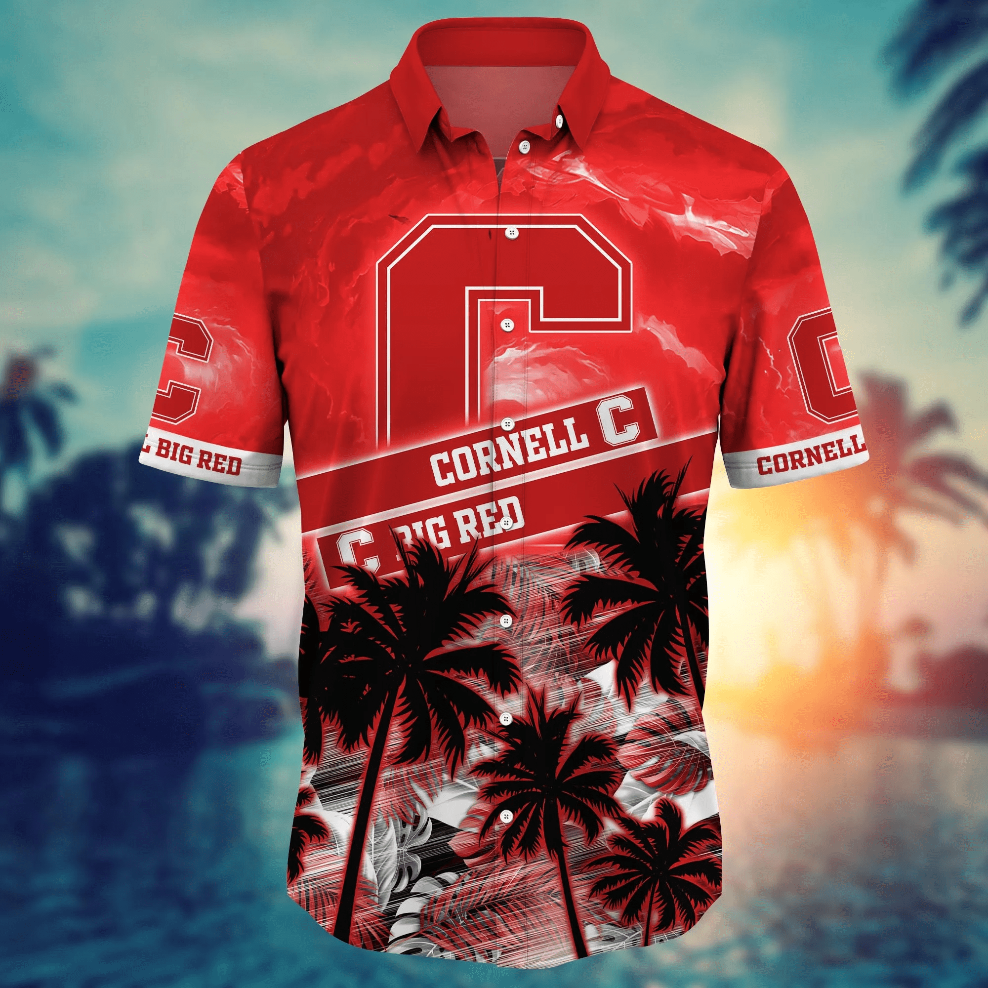 Cornell Big Red NCAA Hawaiian Shirt Coastline Aloha Shirt