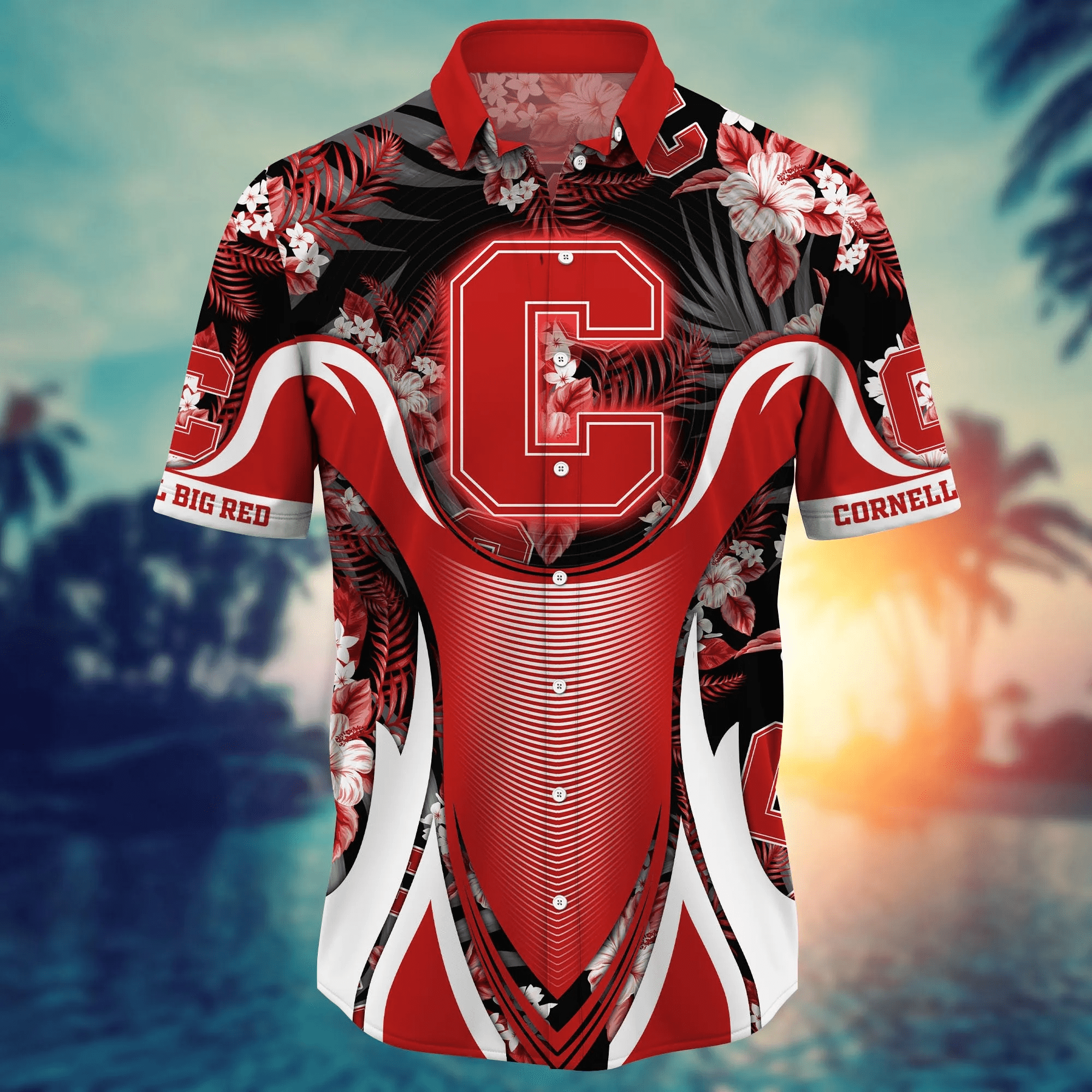 Cornell Big Red NCAA Hawaiian Shirt Mid-Year Aloha Shirt