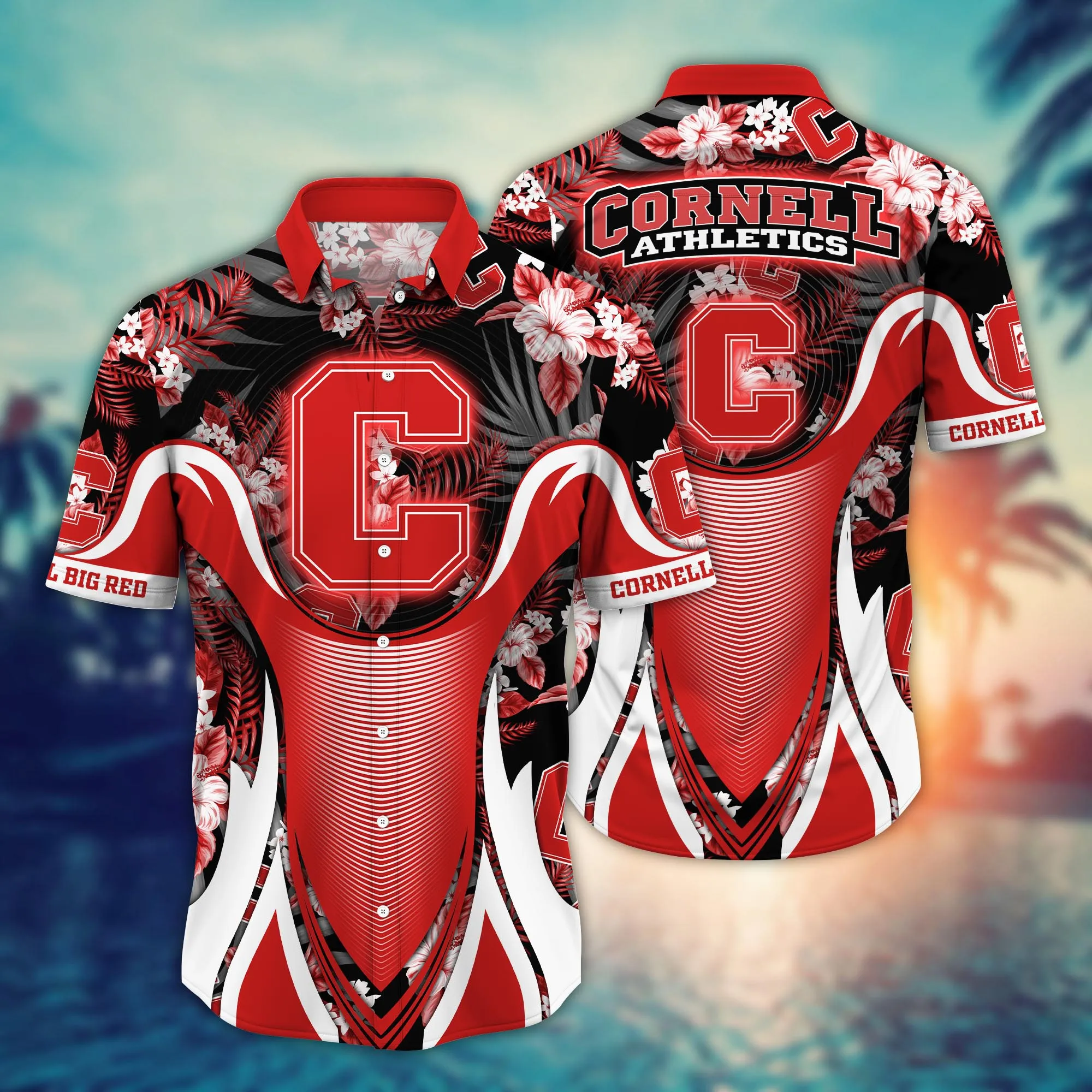 Cornell Big Red NCAA Hawaiian Shirt Mid-Year Aloha Shirt