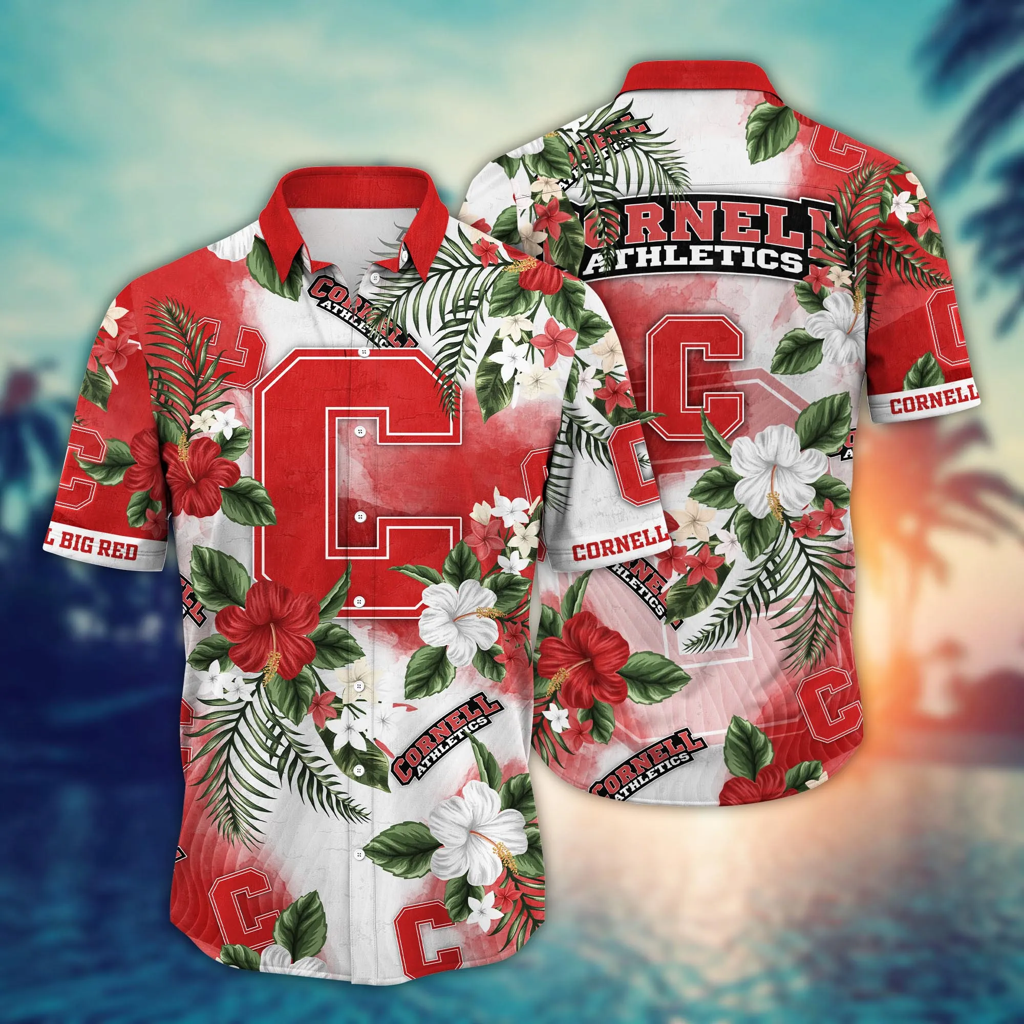 Cornell Big Red NCAA Hawaiian Shirt Mosquito Bitestime Aloha Shirt
