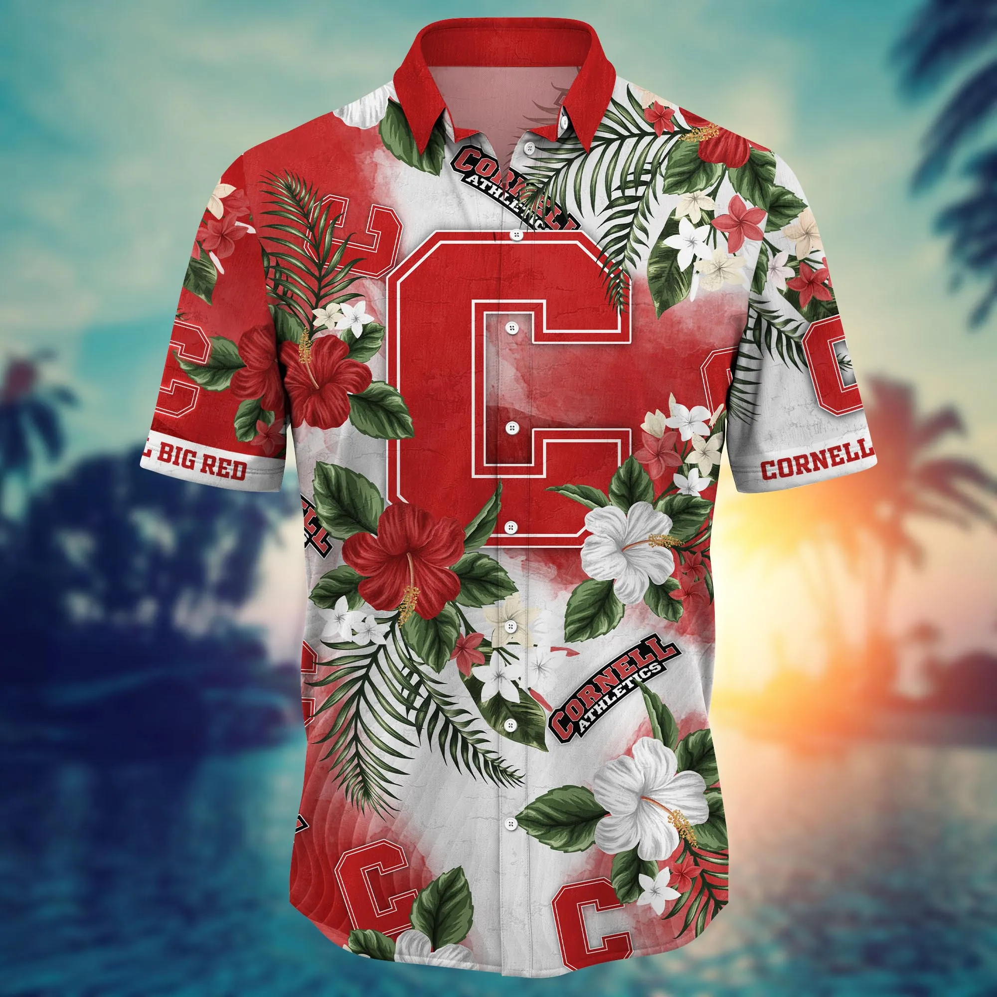 Cornell Big Red NCAA Hawaiian Shirt Mosquito Bitestime Aloha Shirt