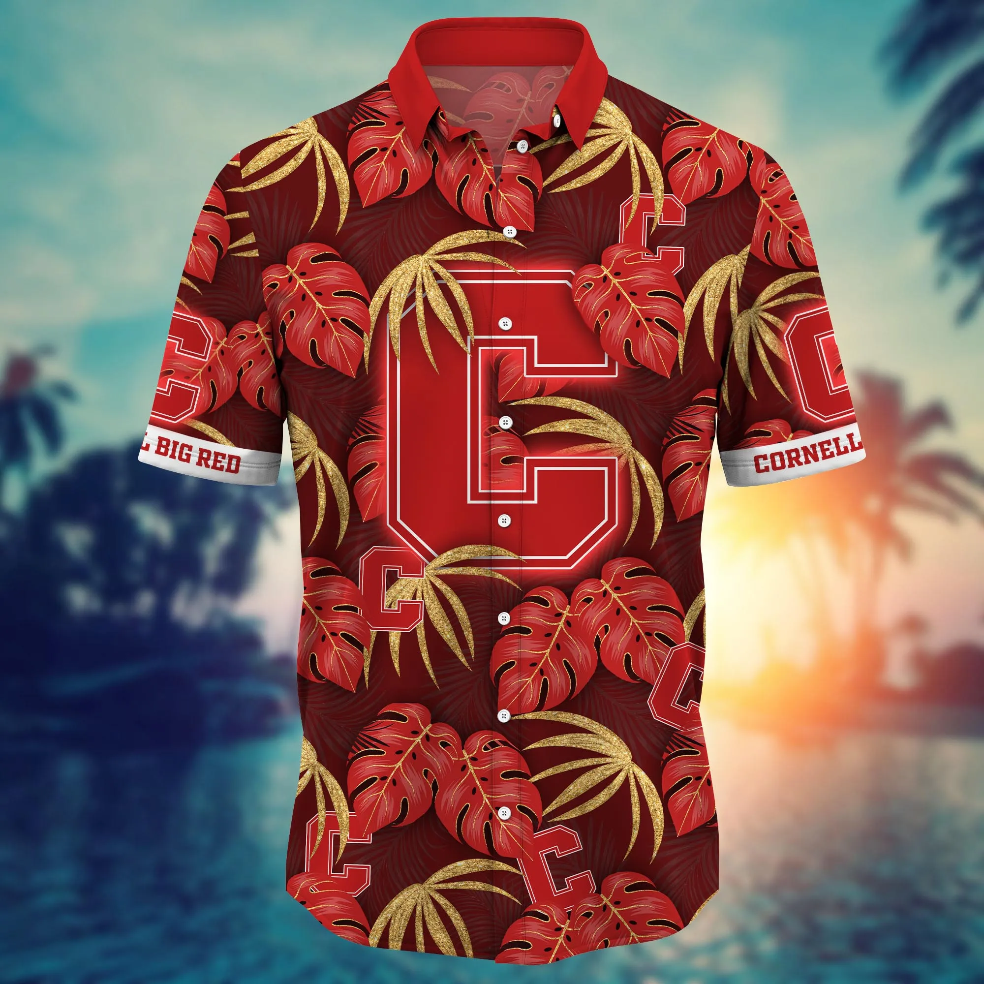Cornell Big Red NCAA Hawaiian Shirt Oceanside Aloha Shirt