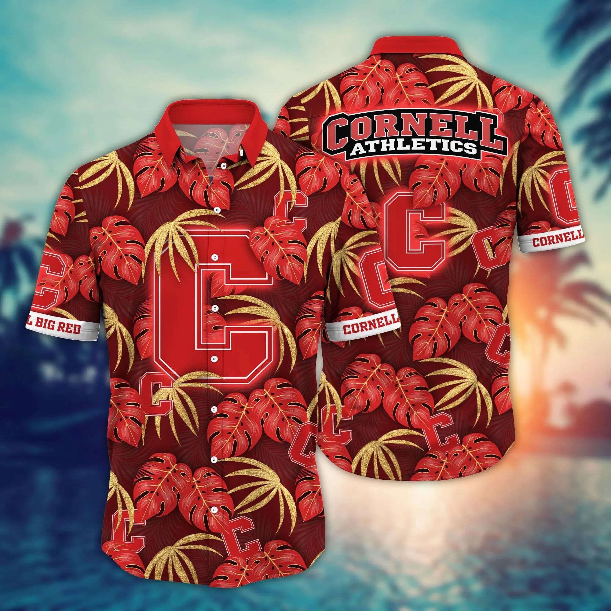Cornell Big Red NCAA Hawaiian Shirt Oceanside Aloha Shirt