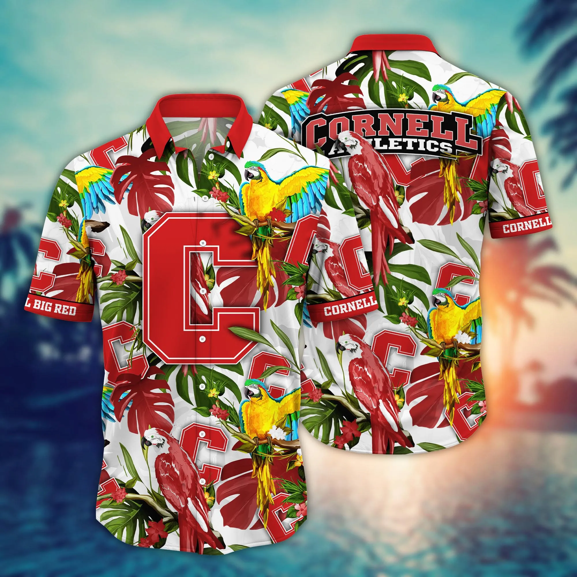 Cornell Big Red NCAA Hawaiian Shirt Sprinklerstime Aloha Shirt