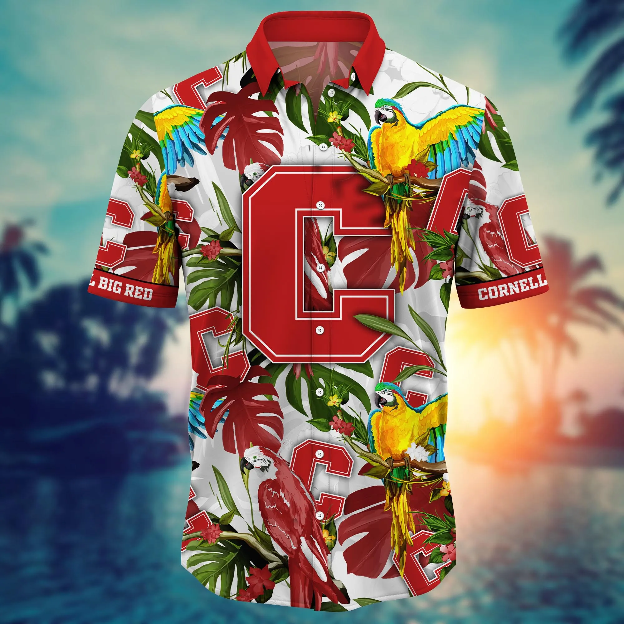 Cornell Big Red NCAA Hawaiian Shirt Sprinklerstime Aloha Shirt