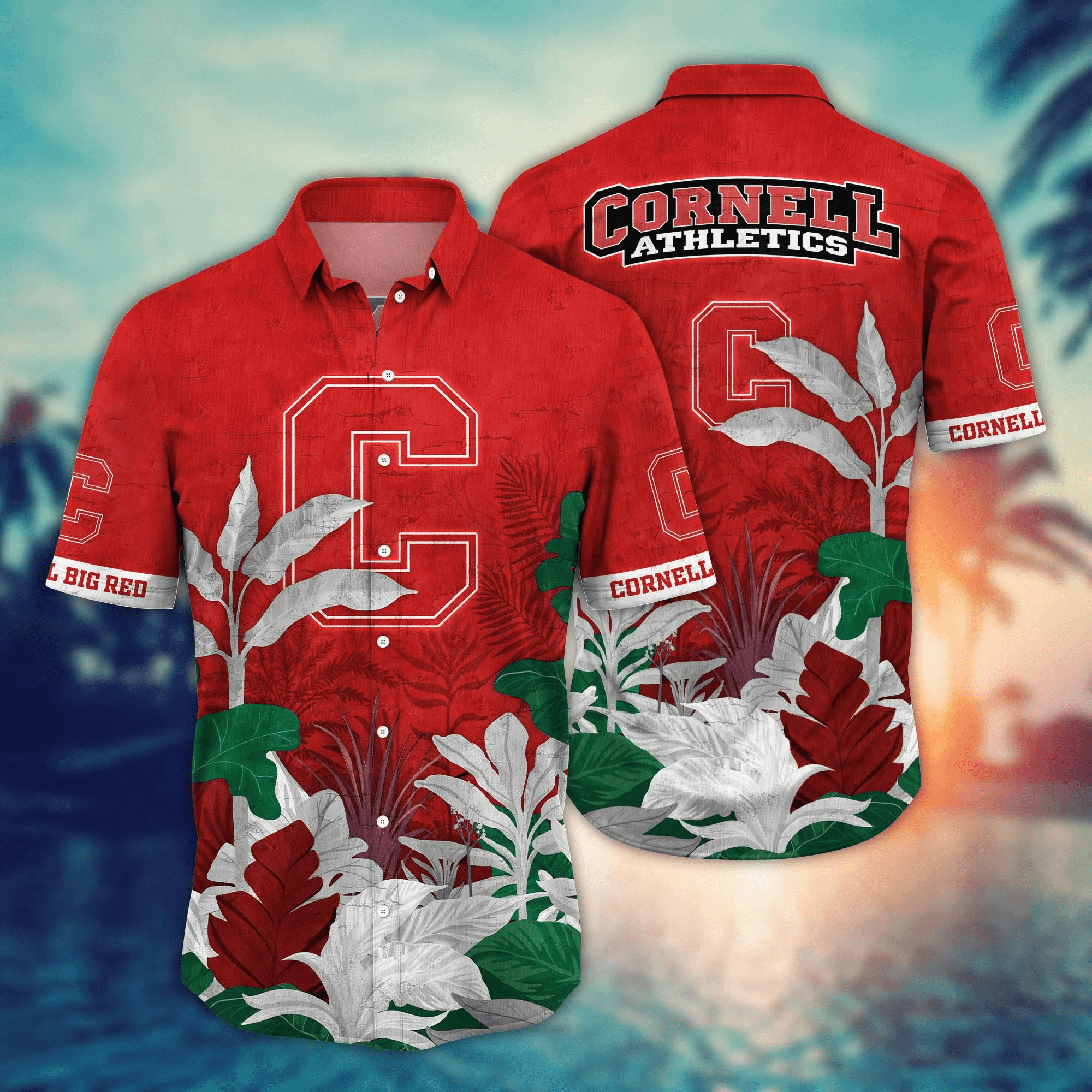 Cornell Big Red NCAA Hawaiian Shirt Summertime Aloha Shirt