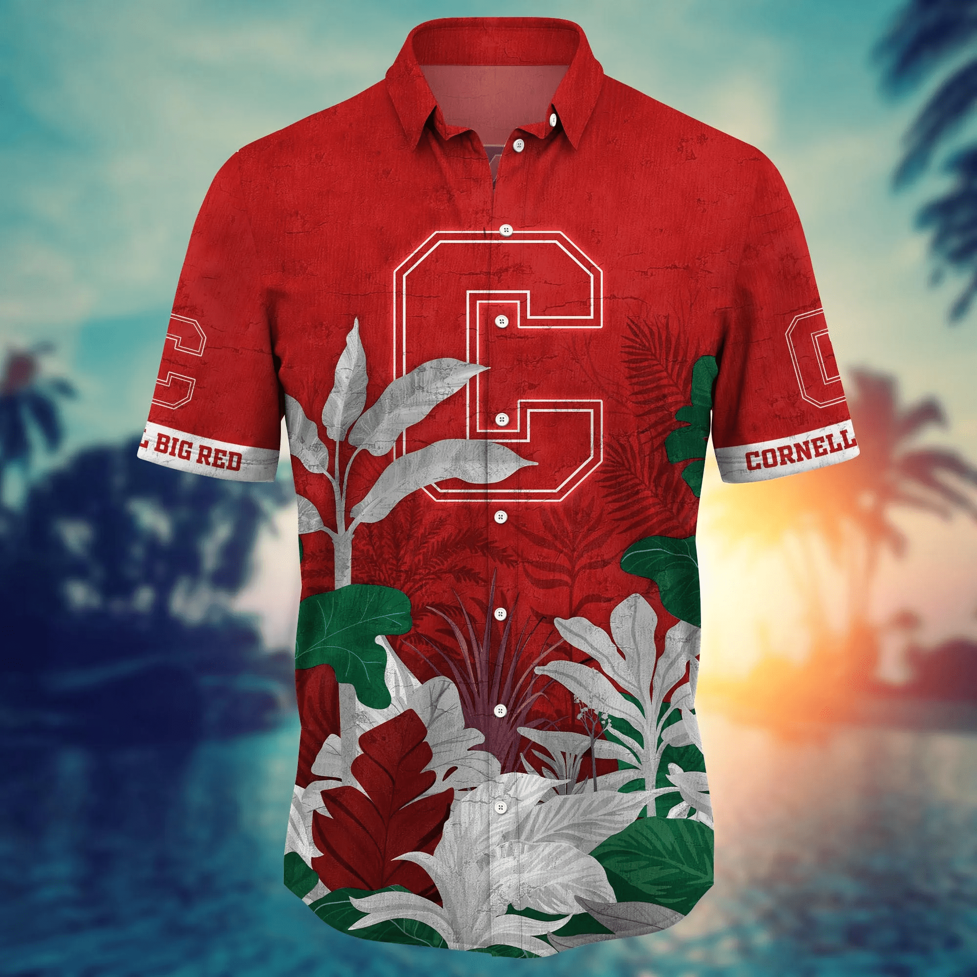 Cornell Big Red NCAA Hawaiian Shirt Summertime Aloha Shirt