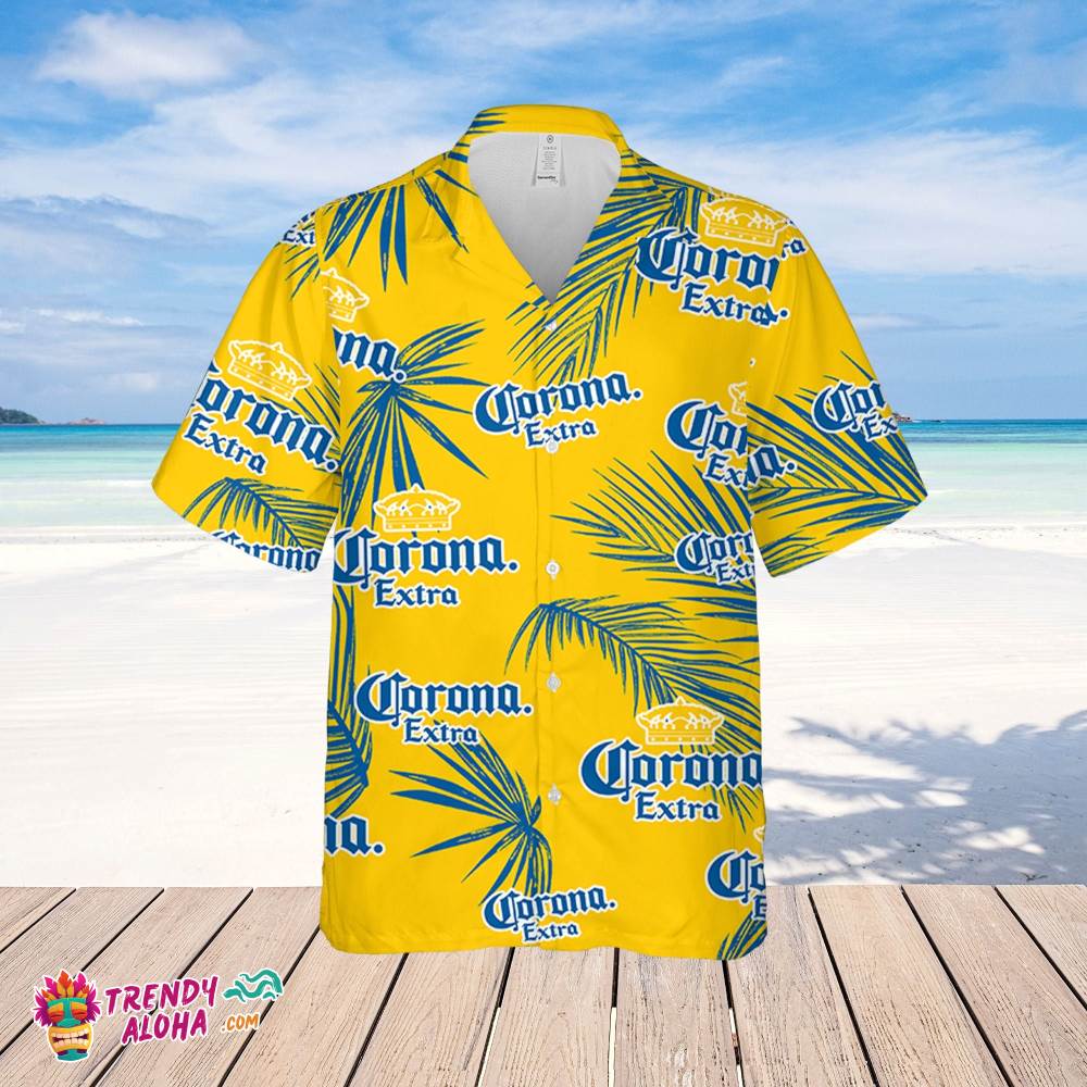 Corona Hawaiian Palm Leaves Pattern Shirt, Beer Summer Party Hawaiian Shirt, Schlitz Beer Shirt