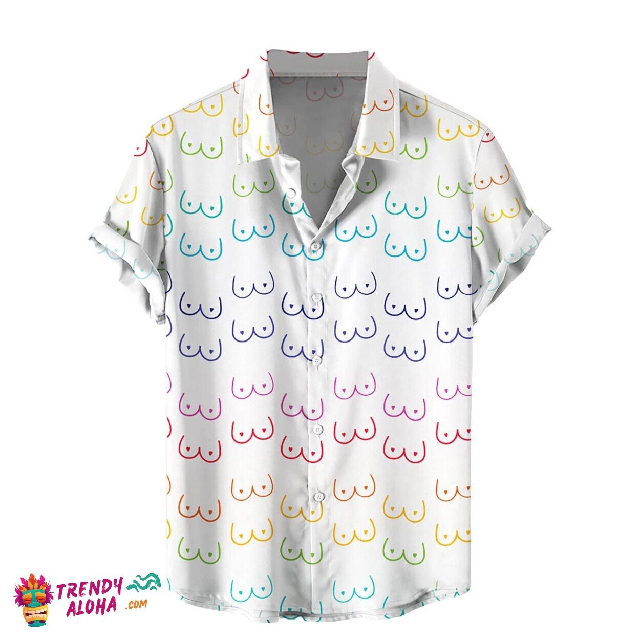 Couples Funny 3D Printed Pool Party Hawaiian Shirt Summer Vintage Look