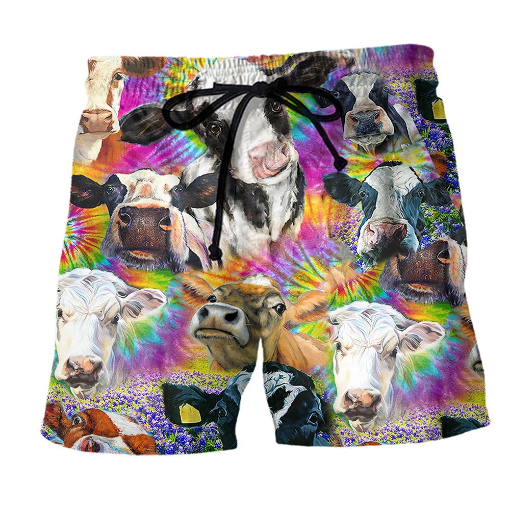 Cow Easily Distracted By Cows Trendy Aloha Hawaiian Beach Shorts Cow Easily Distracted By Cows Trendy Aloha Hawaiian Beach Shorts