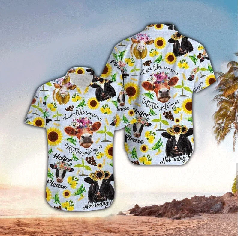 Cow Farmer’s Hawaiian Shirt with a Dash of Humor for Men