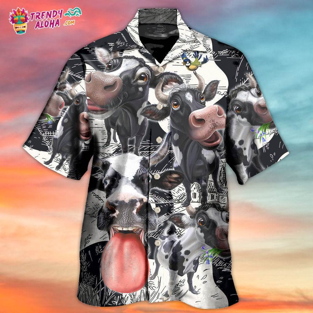 Cow Funny Dairy Cow Happy Life In The Farm Hawaiian Shirt – Trendy Aloha