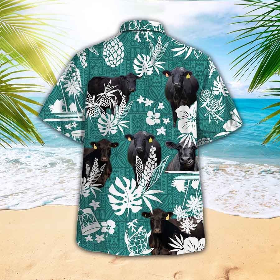 Cow Trendy Hawaiian Shirt For Farm Lovers – Black Angus Trendy Hawaiian Shirt, Hawaiian Casual Button Down Shirt, Summer Party Shirt