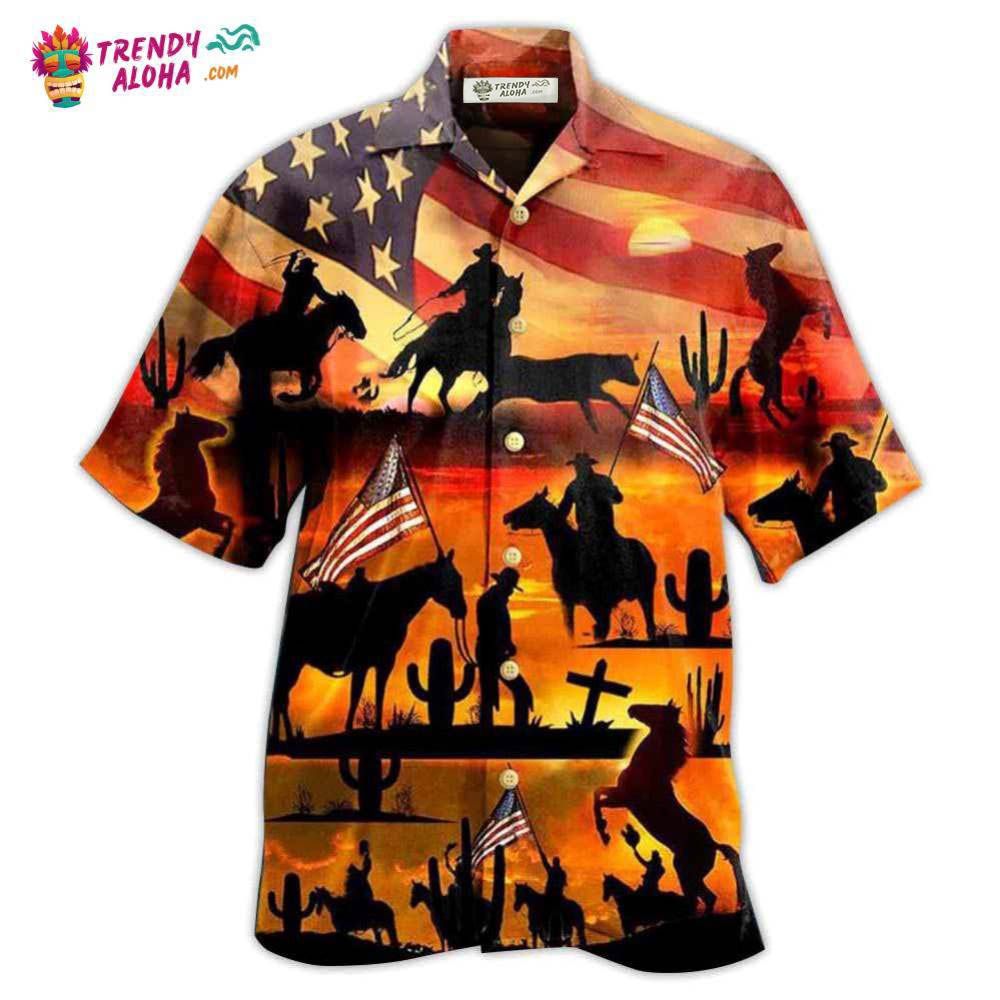 Cowboy American Love Life Sunset Hawaiian Shirt – Trendy Aloha Cowboy American Love Life Sunset Hawaiian Shirt – Trendy Aloha