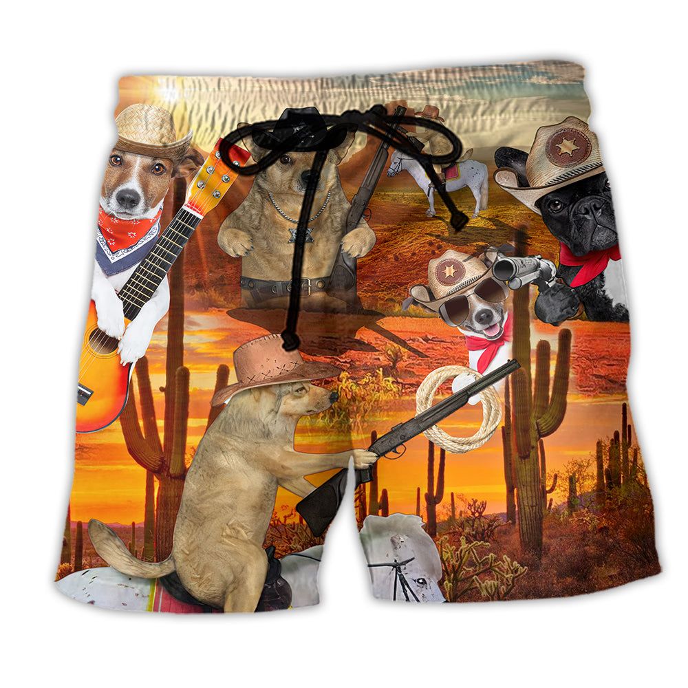 Cowboy Dog Love Amazing Life Trendy Aloha Hawaiian Beach Shorts Cowboy Dog Love Amazing Life Trendy Aloha Hawaiian Beach Shorts