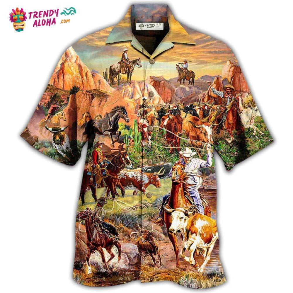 Cowboy Freedom Life Style Mountain Hawaiian Shirt – Trendy Aloha Cowboy Freedom Life Style Mountain Hawaiian Shirt – Trendy Aloha