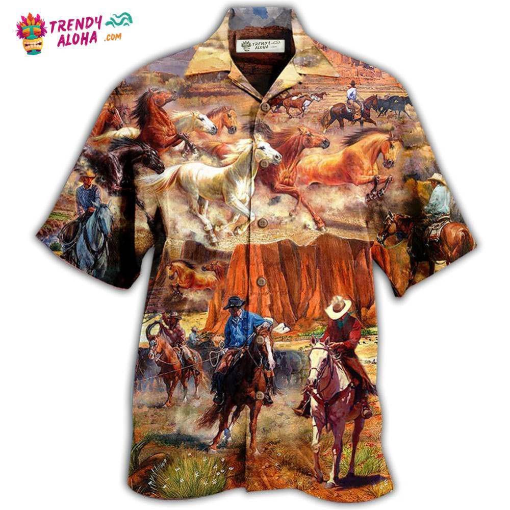 Cowboy Freedom Love Life Strong Cool Hawaiian Shirt – Trendy Aloha