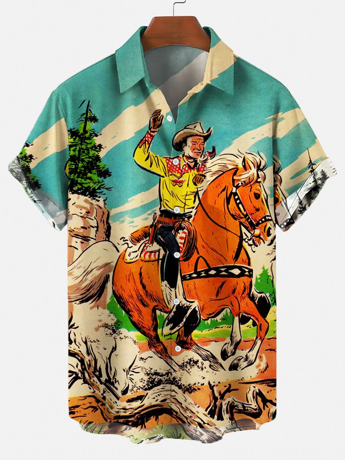 Cowboy Horse Ride Western Essence 3D Hawaiian Shirt