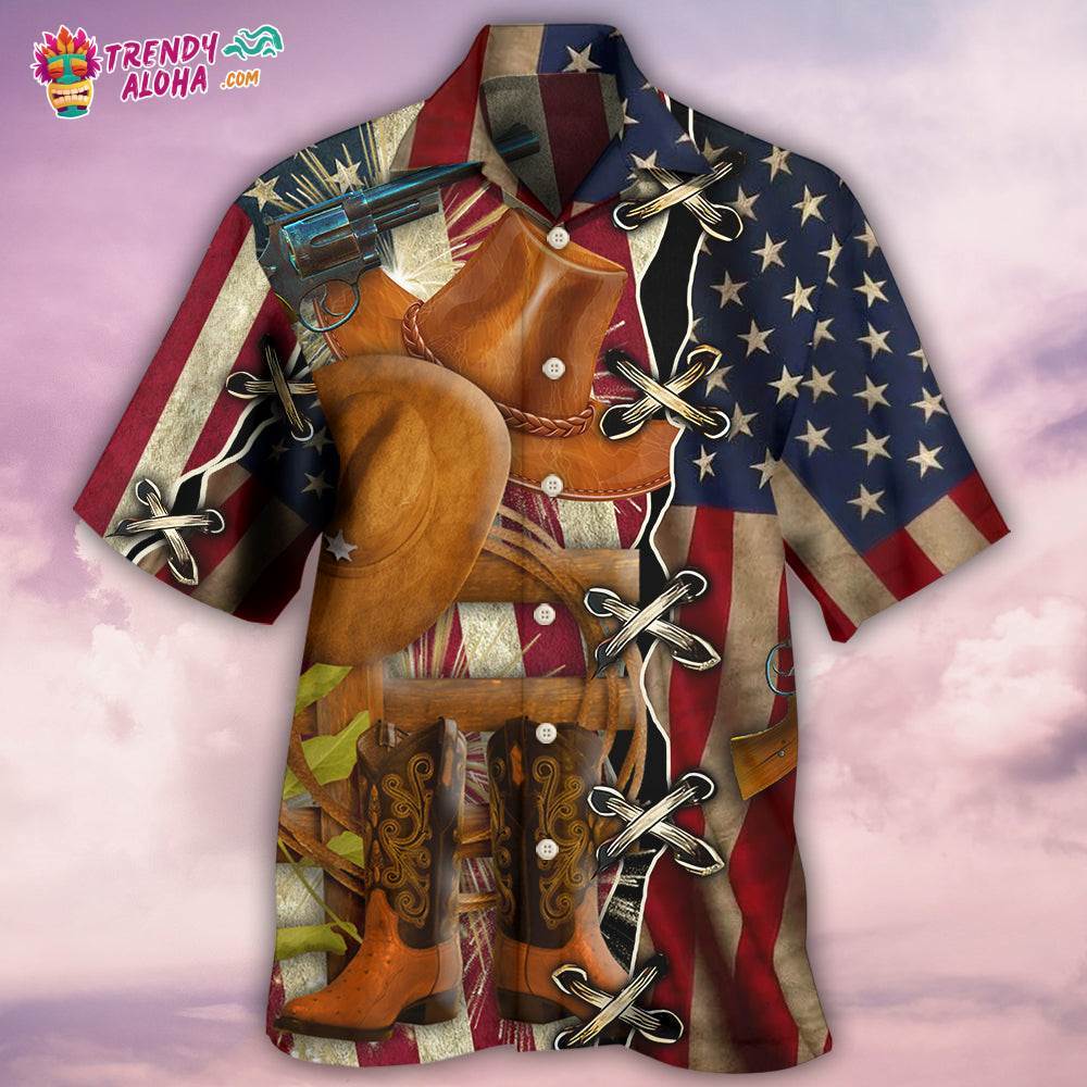 Cowboy Independence Day American Patriotism Hawaiian Shirt – Trendy Aloha
