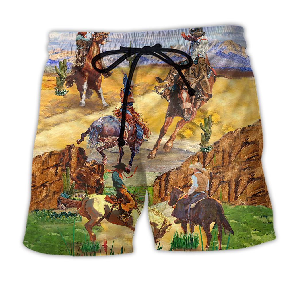 Cowboy Love Desert Amazing Style Trendy Aloha Hawaiian Beach Shorts Cowboy Love Desert Amazing Style Trendy Aloha Hawaiian Beach Shorts
