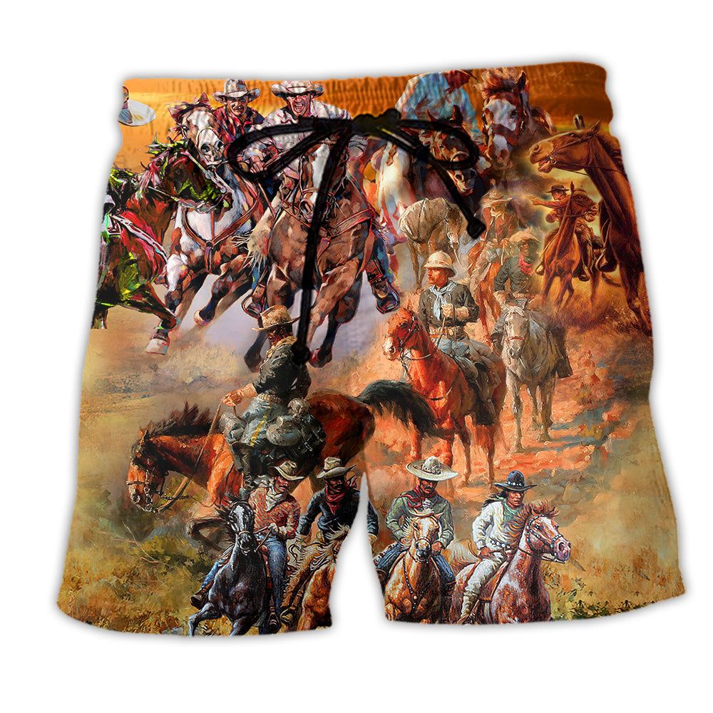 Cowboy Love Life So Cool Trendy Aloha Hawaiian Beach Shorts Cowboy Love Life So Cool Trendy Aloha Hawaiian Beach Shorts