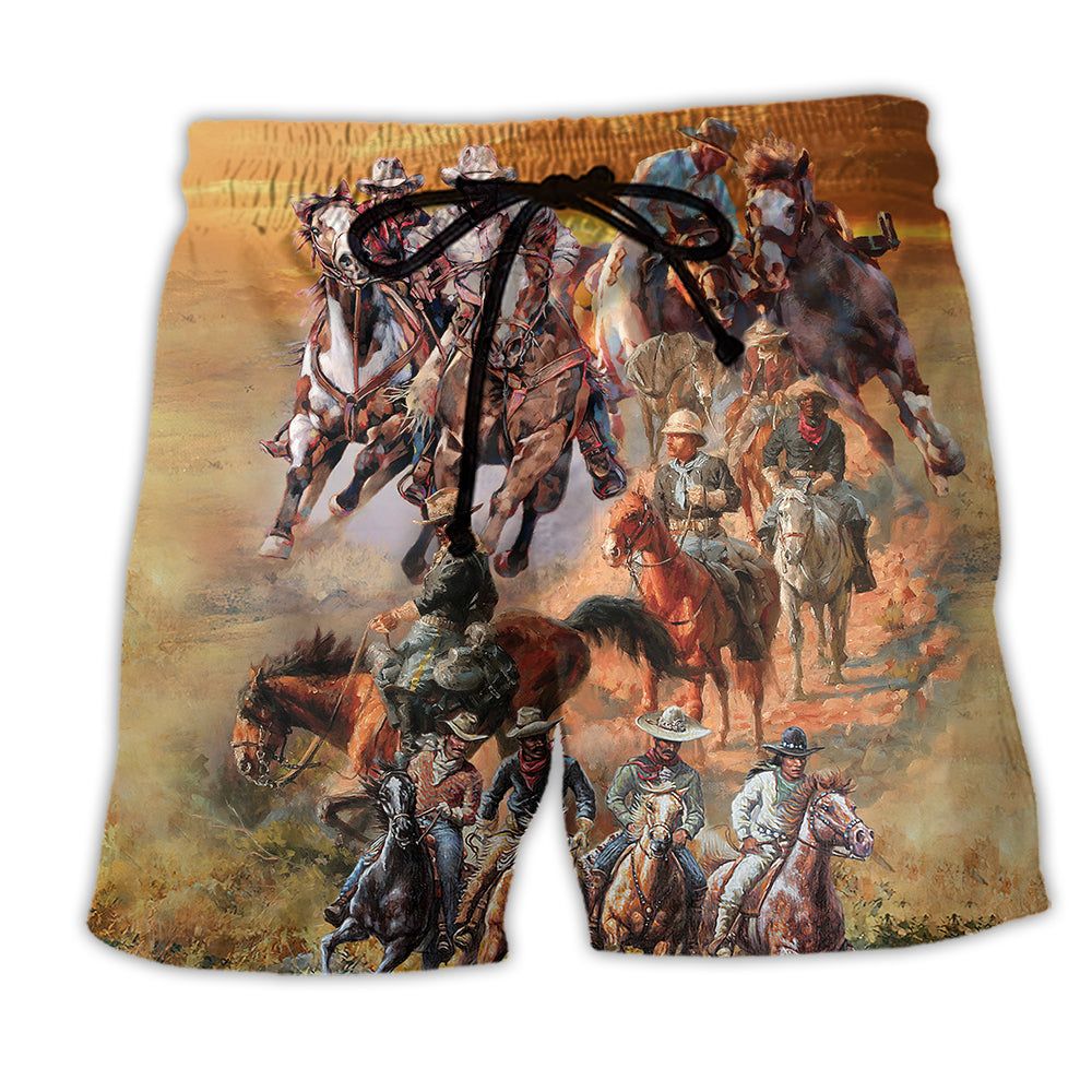 Cowboy Loves Grassland Amazing Style Trendy Aloha Hawaiian Beach Shorts Cowboy Loves Grassland Amazing Style Trendy Aloha Hawaiian Beach Shorts