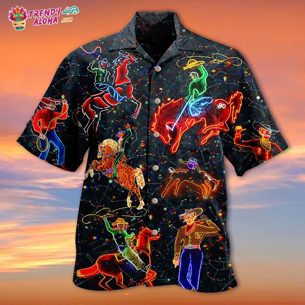 Cowboy Neon Love Life Love Cool Hawaiian Shirt – Trendy Aloha