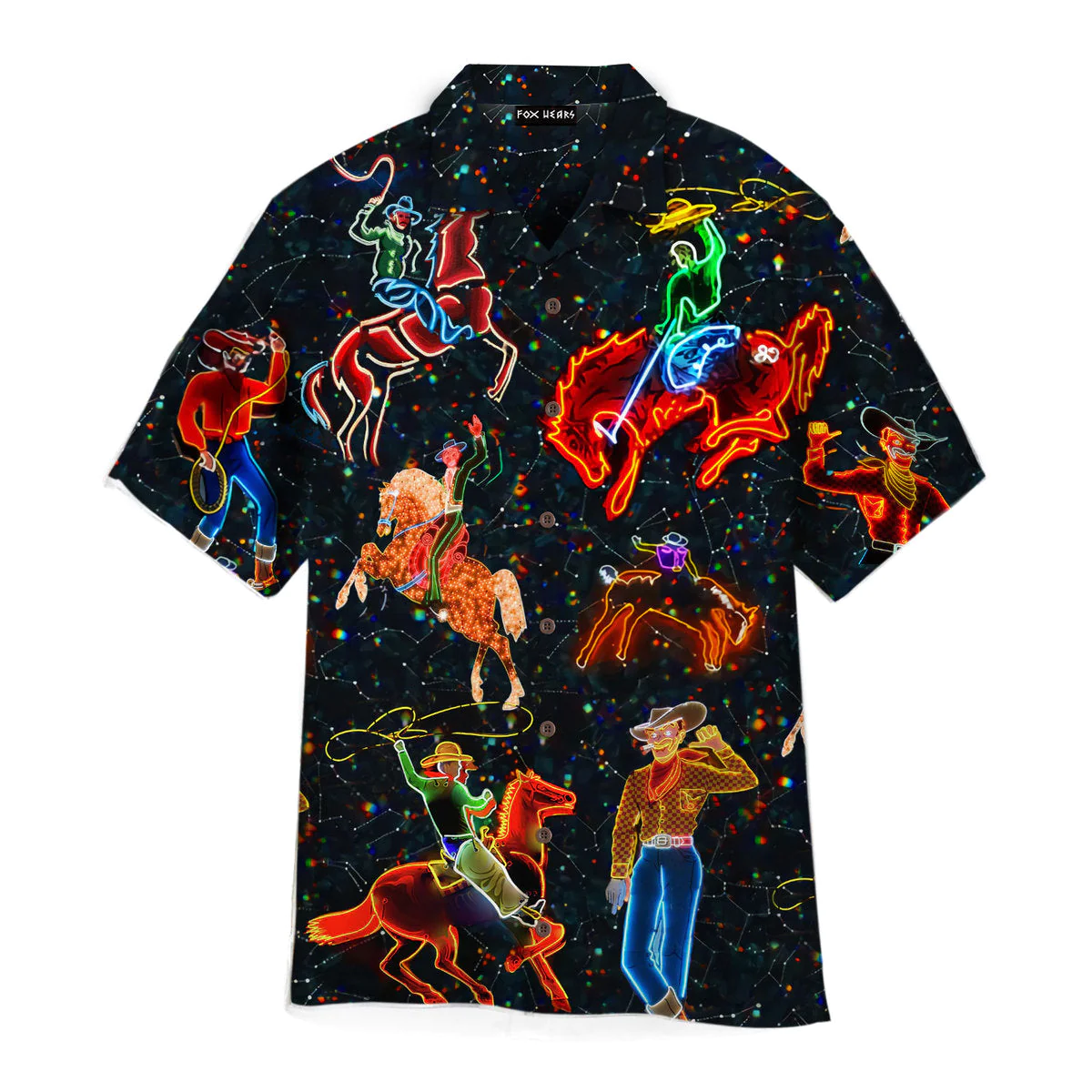 Cowboy Neon Trendy Hawaiian Shirt For Cowboy Neon Trendy Hawaiian Shirt For