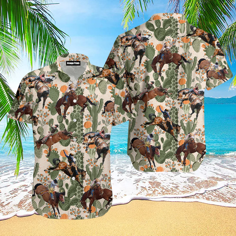 Cowboy on Horse Riding Adventure Hawaiian Shirt