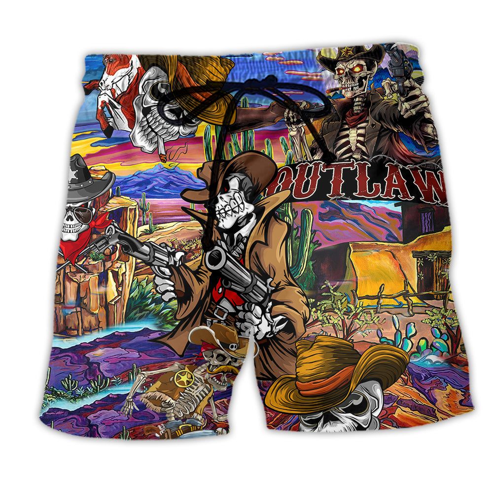 Cowboy Pirates Skull Love Life Colorful Trendy Aloha Hawaiian Beach Shorts Cowboy Pirates Skull Love Life Colorful Trendy Aloha Hawaiian Beach Shorts