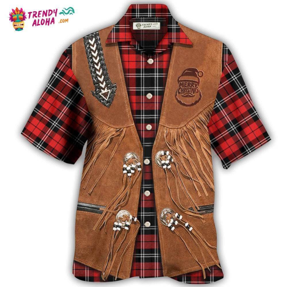 Santa Riding Woody Aloha Men's Shirt main image 0