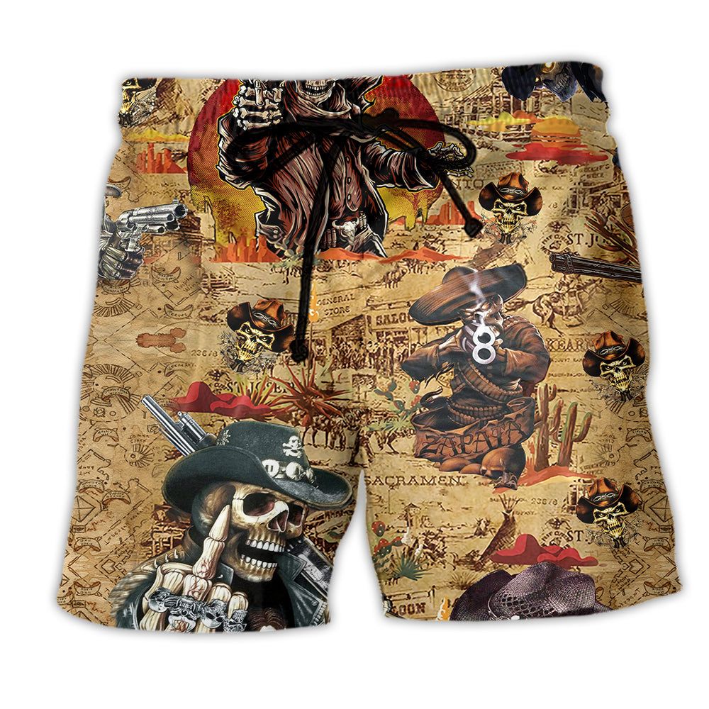 Cowboy Skull Pirates Love Style Trendy Aloha Hawaiian Beach Shorts Cowboy Skull Pirates Love Style Trendy Aloha Hawaiian Beach Shorts