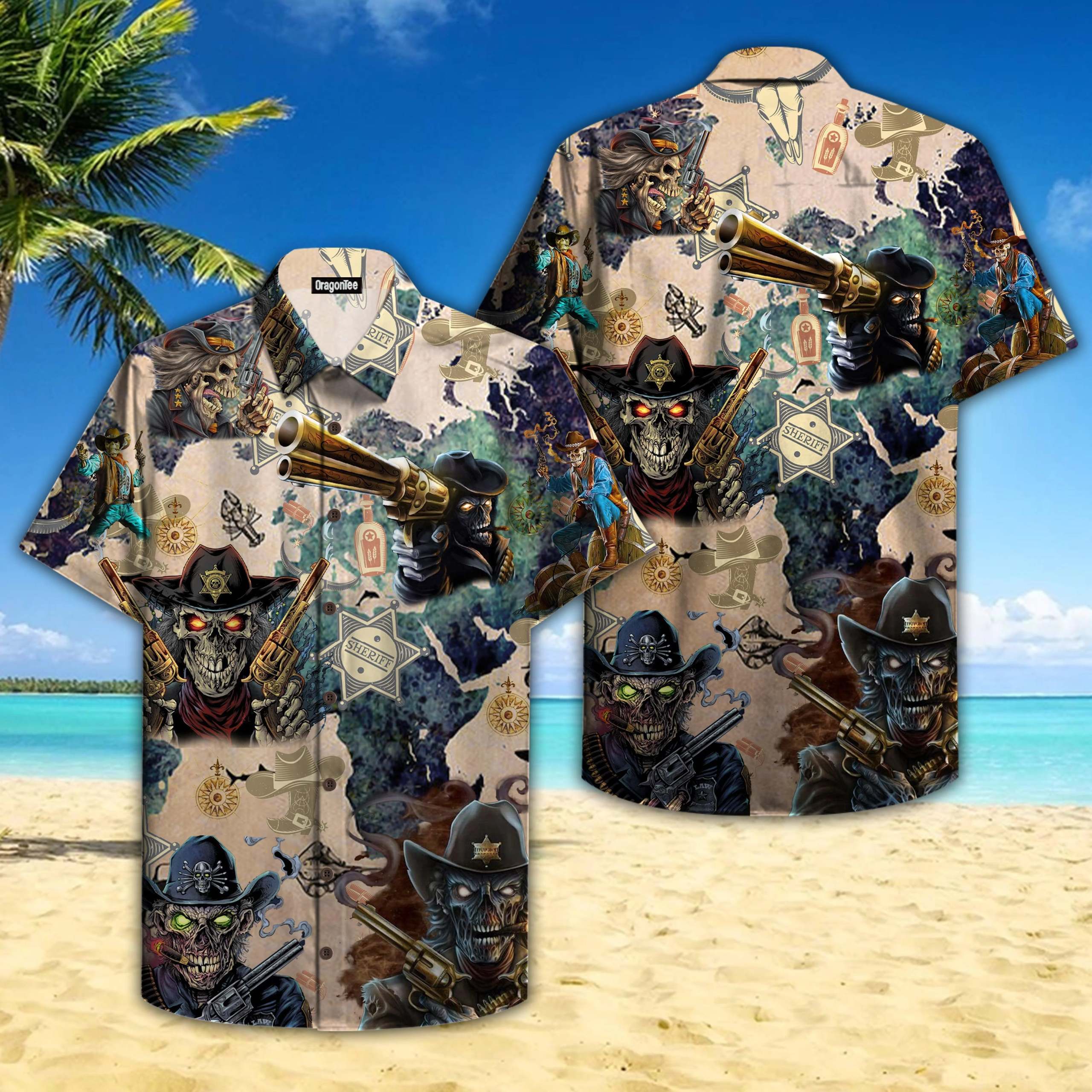 Cowboy Skull Trendy Hawaiian Shirt Cowboy Skull Trendy Hawaiian Shirt