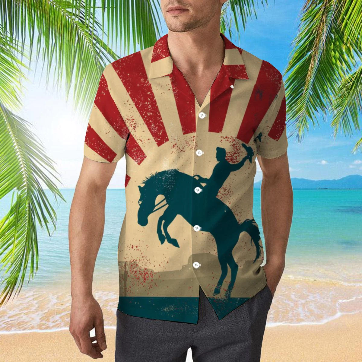 Cowboy Wild Horse Trendy Hawaiian Shirt