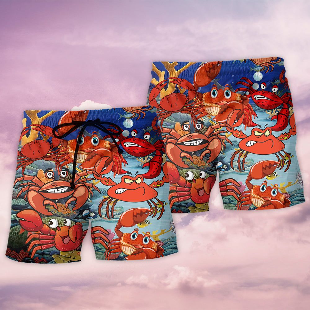 Crab Funny Crabs We Rule The Ocean Trendy Aloha Hawaiian Beach Shorts