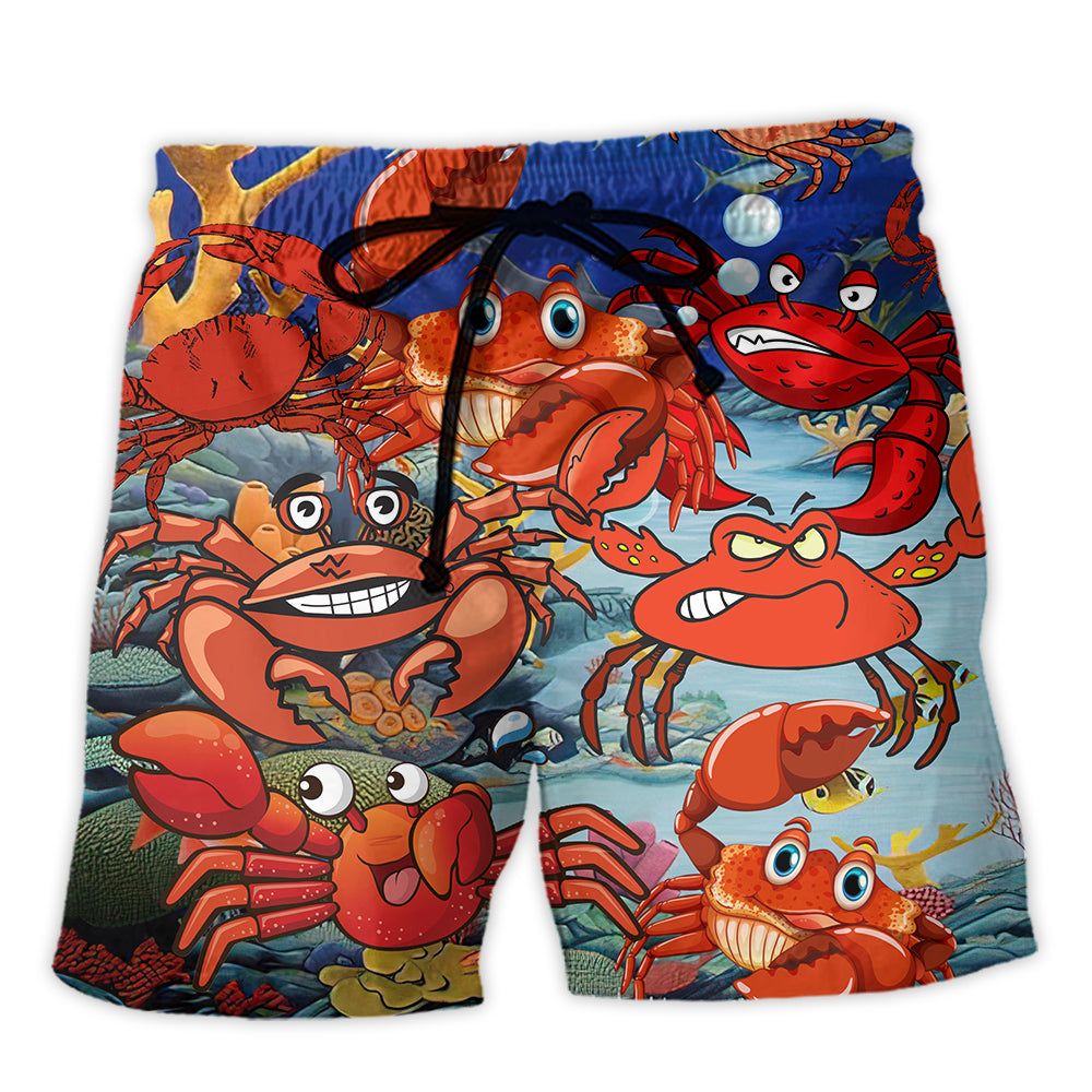 Crab Funny Crabs We Rule The Ocean Trendy Aloha Hawaiian Beach Shorts Crab Funny Crabs We Rule The Ocean Trendy Aloha Hawaiian Beach Shorts