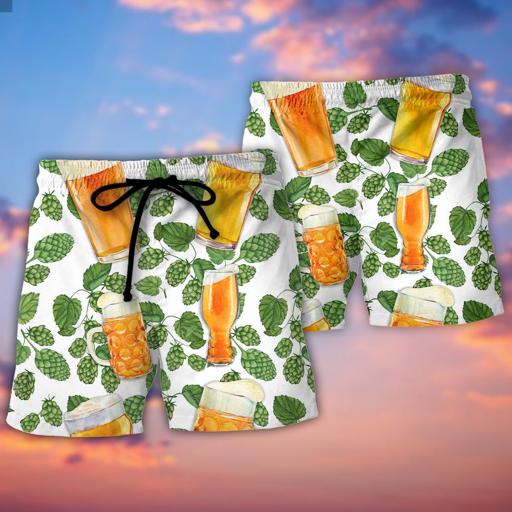 Craft Beer Cool Style Trendy Aloha Hawaiian Beach Shorts