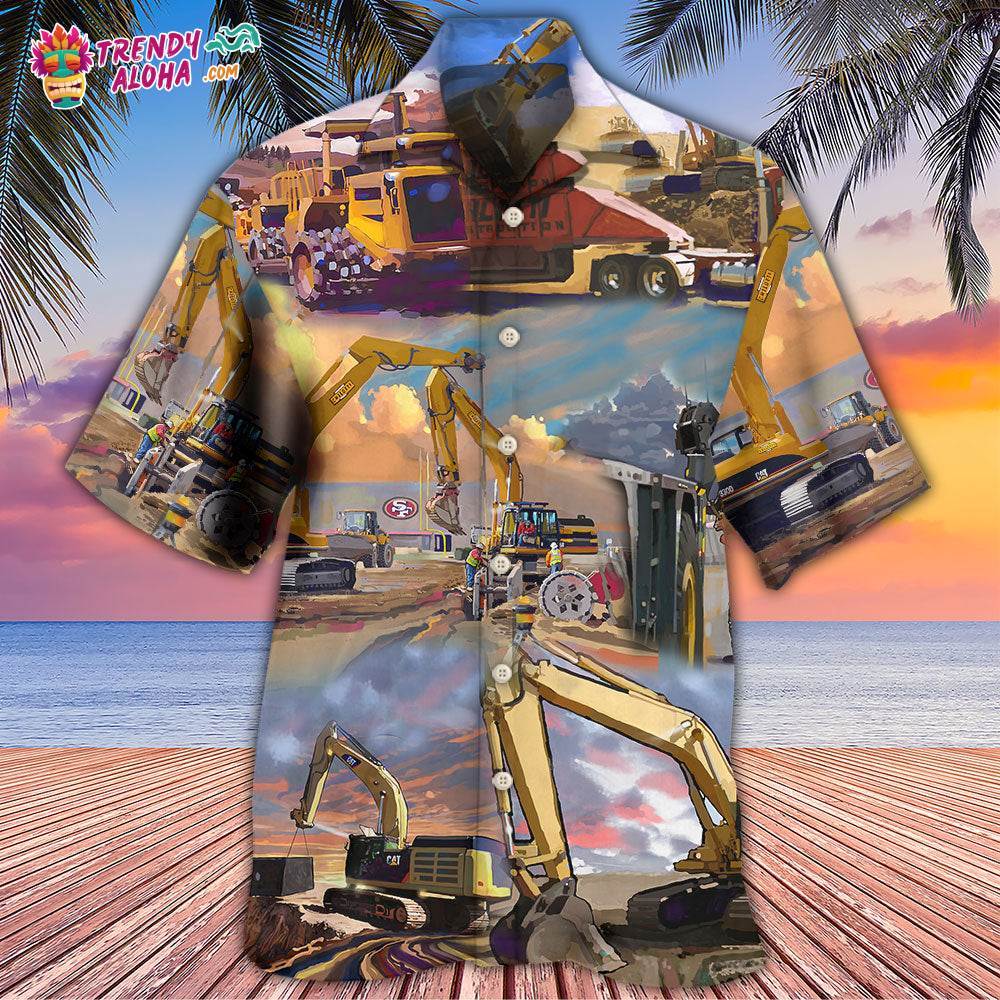 Crane Construction Art Office Hawaiian Shirt – Trendy Aloha