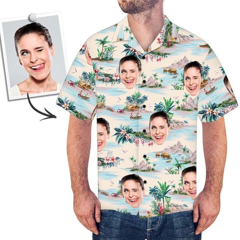 Crazy Face Carnival: Funny Custom Face Hawaiian Shirt