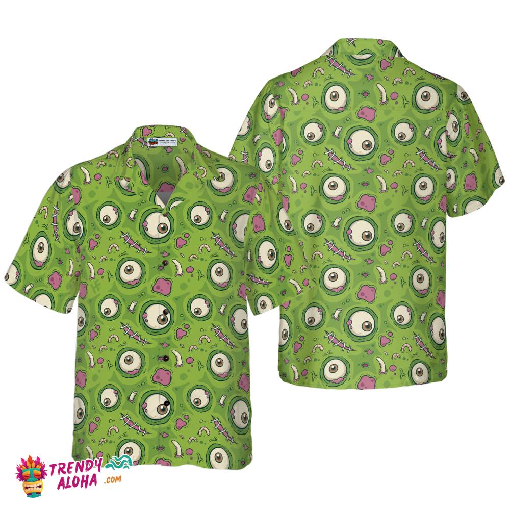 Creepy Halloween Zombie Skin Hawaiian Shirt