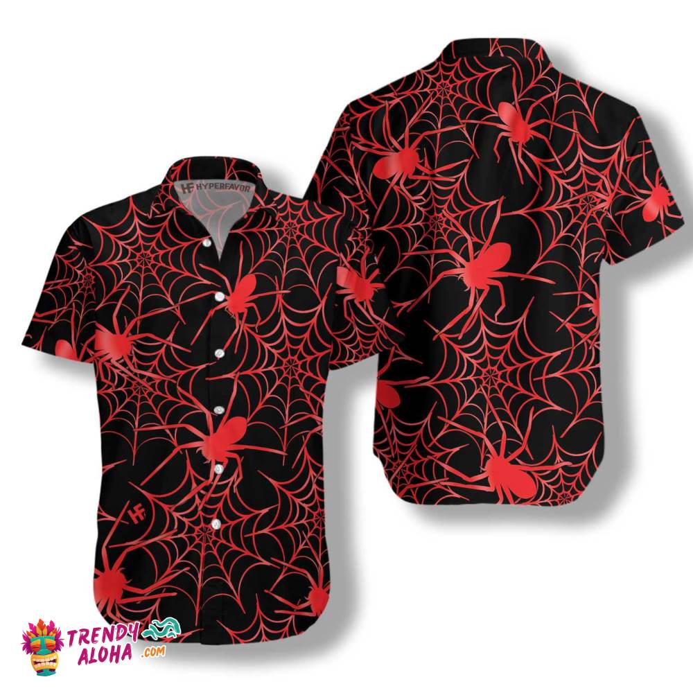 Creepy Spider Halloween Hawaiian Shirt