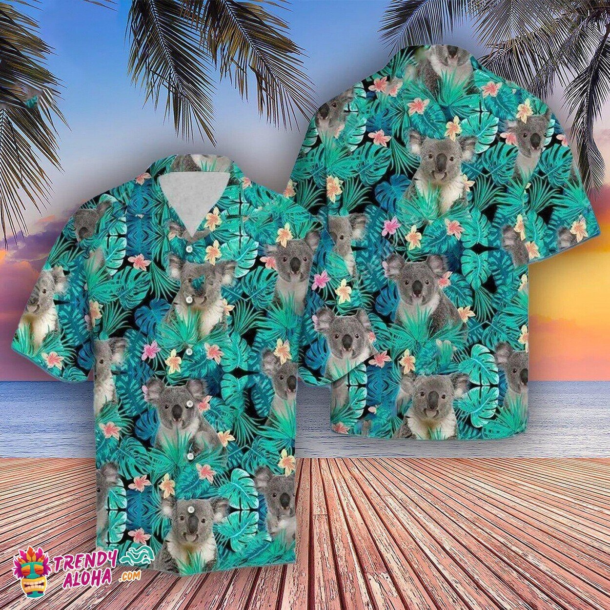 Cricket Koala Fun Lover Men’s Hawaiian Beach Shirt Aloha Summer Wear