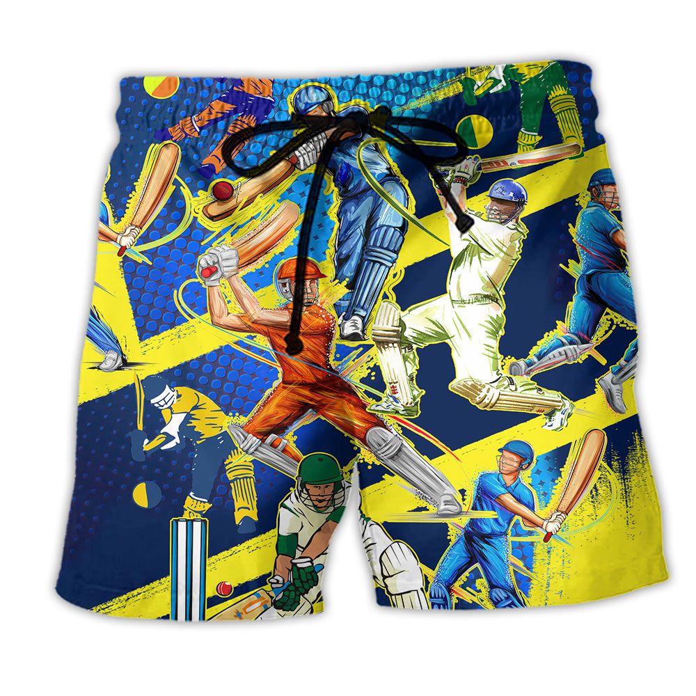 Cricket Lets Play Cricket Trendy Aloha Hawaiian Beach Shorts
