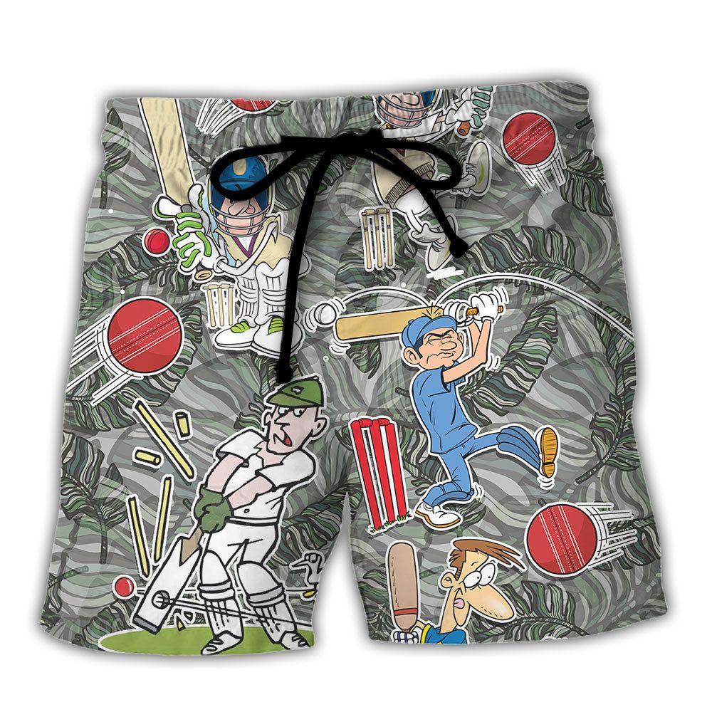 Cricket Sport Cricket Lover Tropical Funny Leaf Art Trendy Aloha Hawaiian Beach Shorts Cricket Sport Cricket Lover Tropical Funny Leaf Art Trendy Aloha Hawaiian Beach Shorts