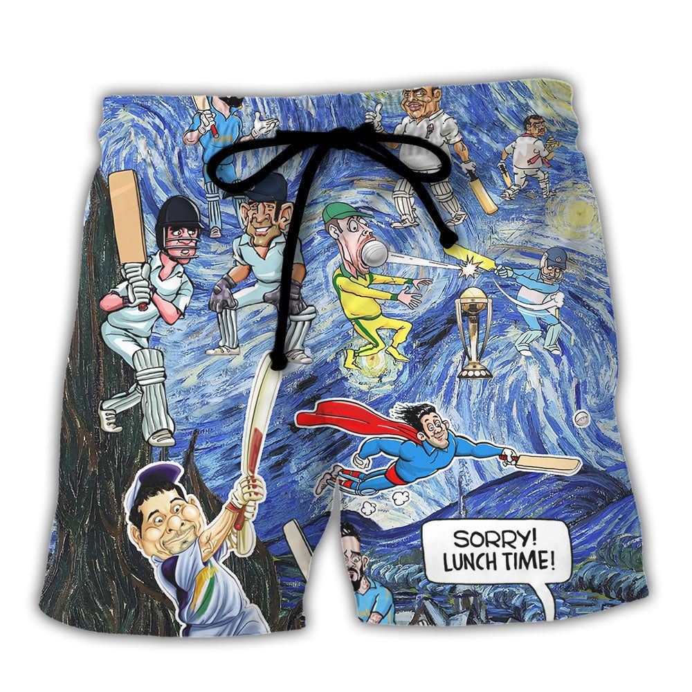 Cricket Sport Funny Play Amazing Starry Night Style Trendy Aloha Hawaiian Beach Shorts