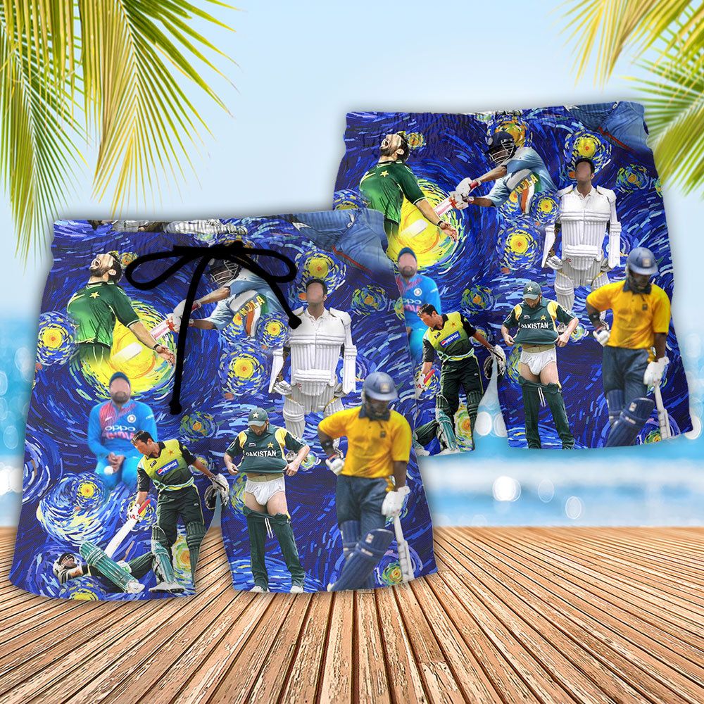 Cricket Sport Funny Play Amazing Style Trendy Aloha Hawaiian Beach Shorts