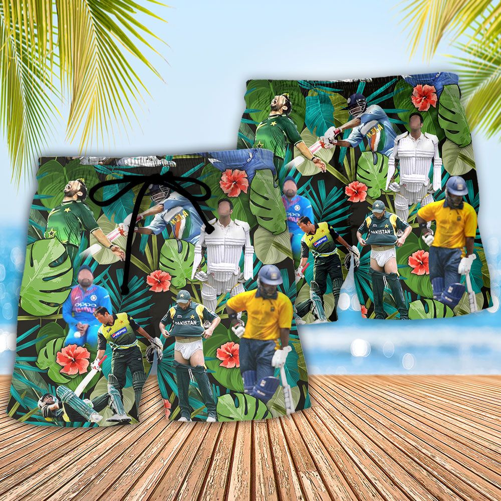 Cricket Sport Funny Play Amazing Tropical Art Trendy Aloha Hawaiian Beach Shorts