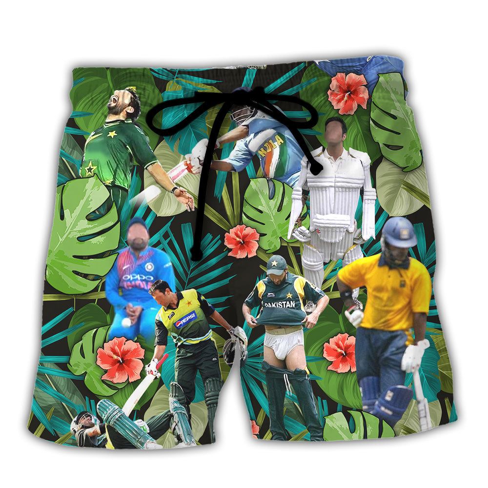 Cricket Sport Funny Play Amazing Tropical Art Trendy Aloha Hawaiian Beach Shorts Cricket Sport Funny Play Amazing Tropical Art Trendy Aloha Hawaiian Beach Shorts