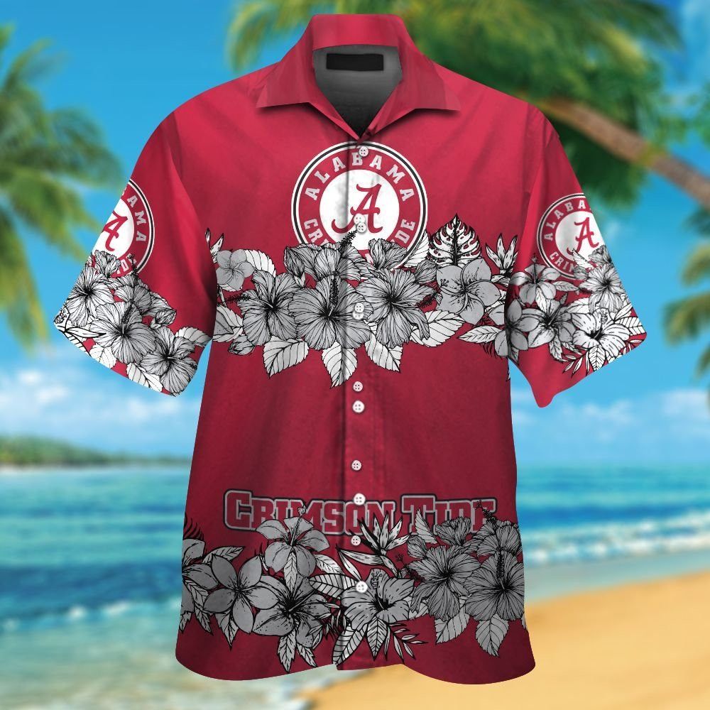 Crimson Tide Alabama Short Sleeve Hawaiian Tropical Shirt Unique Design