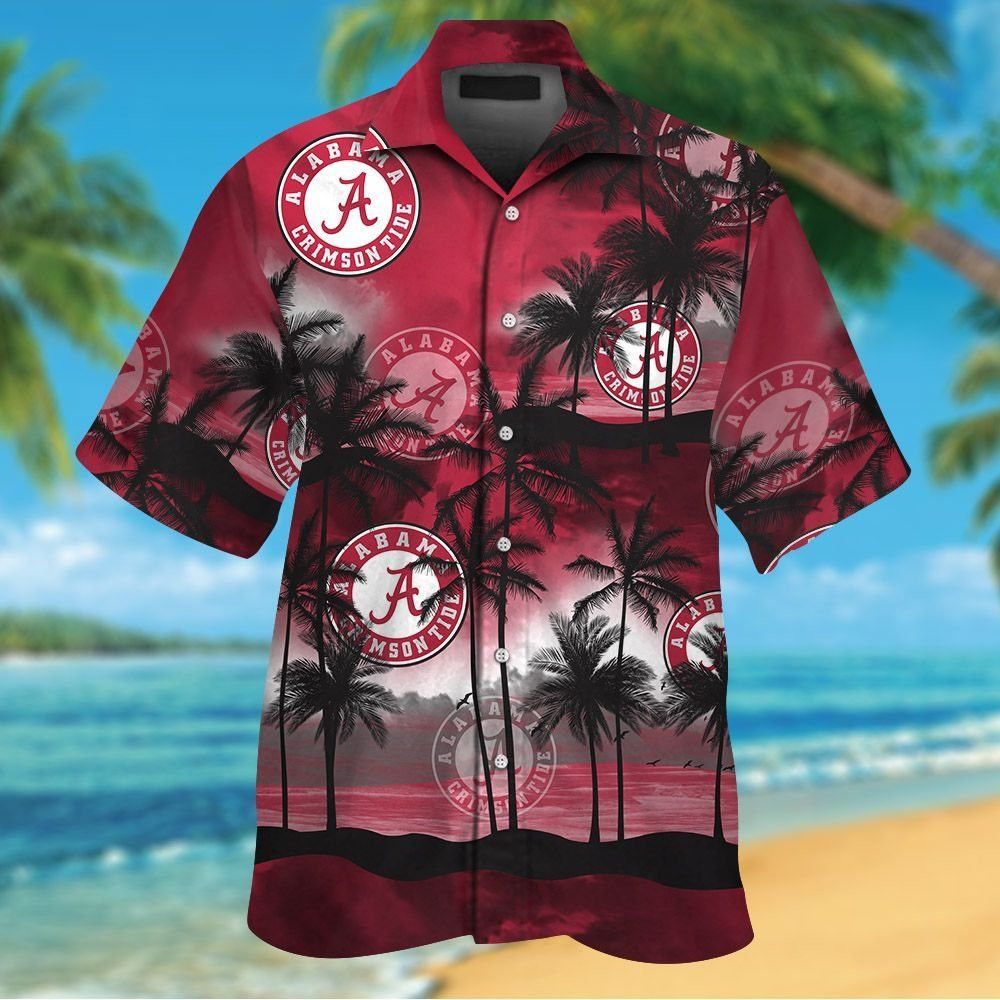 Crimson Tide Alabama Tropical Hawaiian Elegance Short Sleeve Shirt Design